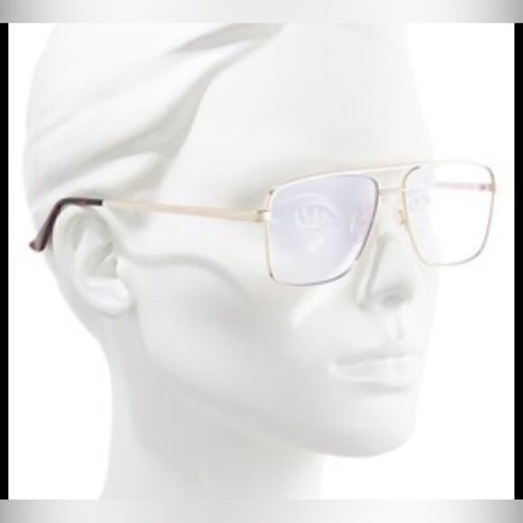 QUAY NWT Poster Boy Mini Blue Light Glasses gold and tortoise shell frame square - Picture 6 of 6